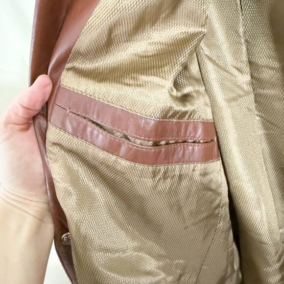 Vintage Remy Leather Brown Leather Jacket Men's Size 40 Button Up Made in USA - Picture 5 of 7